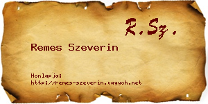 Remes Szeverin névjegykártya